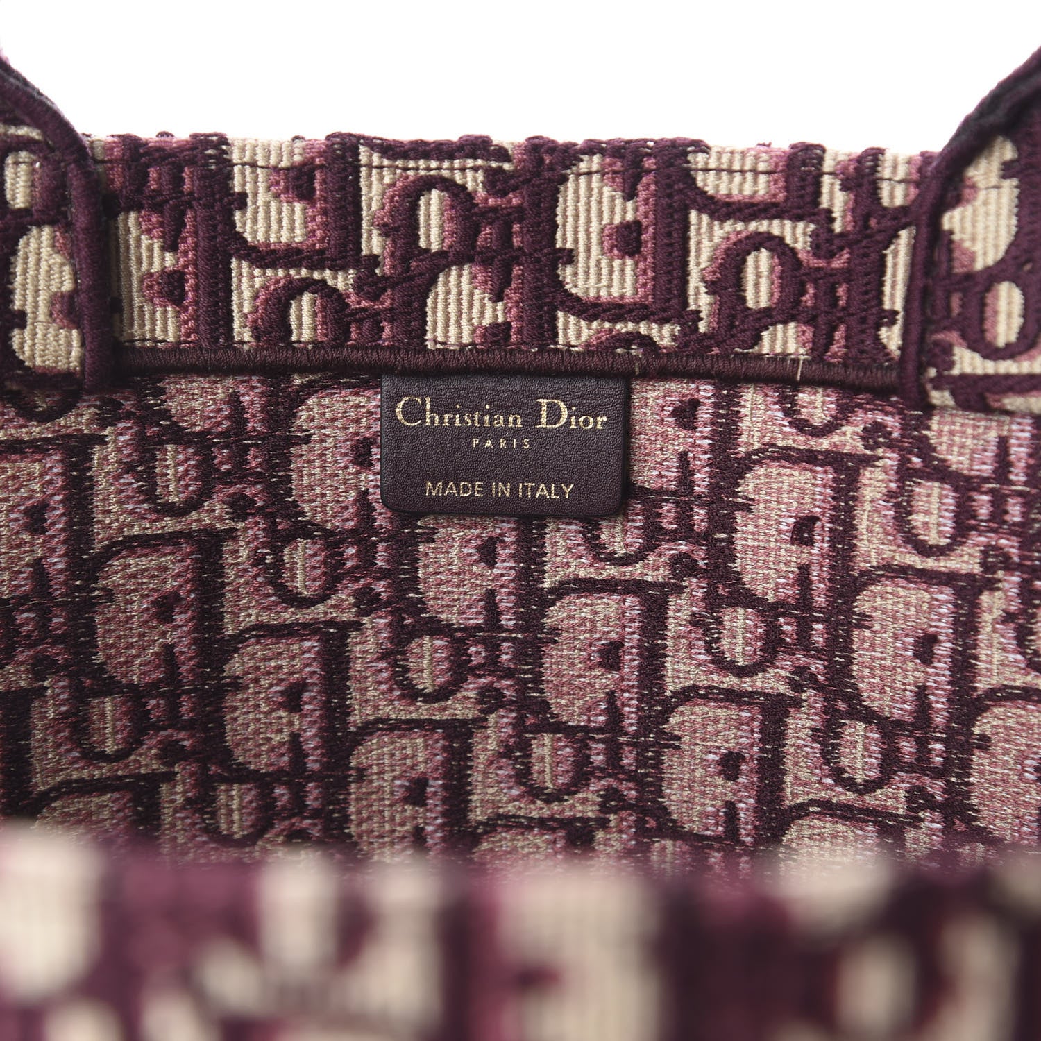 Christian Dior Oblique Large Book Tote Burgundy Multicolor 7 of 8