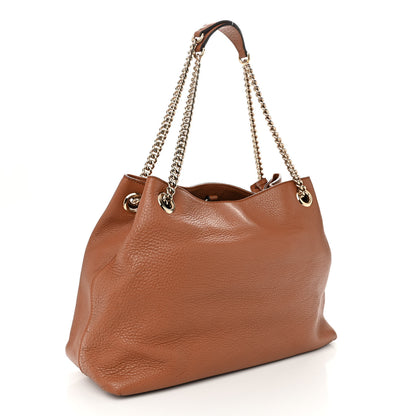 Gucci Pebbled Calfskin Medium Soho Chain Shoulder Bag Camelia 3 of 13