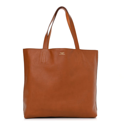 Hermes Veau Sikkim Horse Print Double Sens 36 Reversible Tote Cognac Fauve 3 of 15