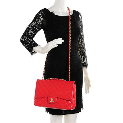 Chanel Lambskin Quilted Jumbo Single Flap Red 2 of 8
