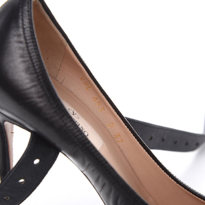 Valentino Garavani Nappa Love Latch Cross Strap 100mm Pumps 37 Black 8 of 10