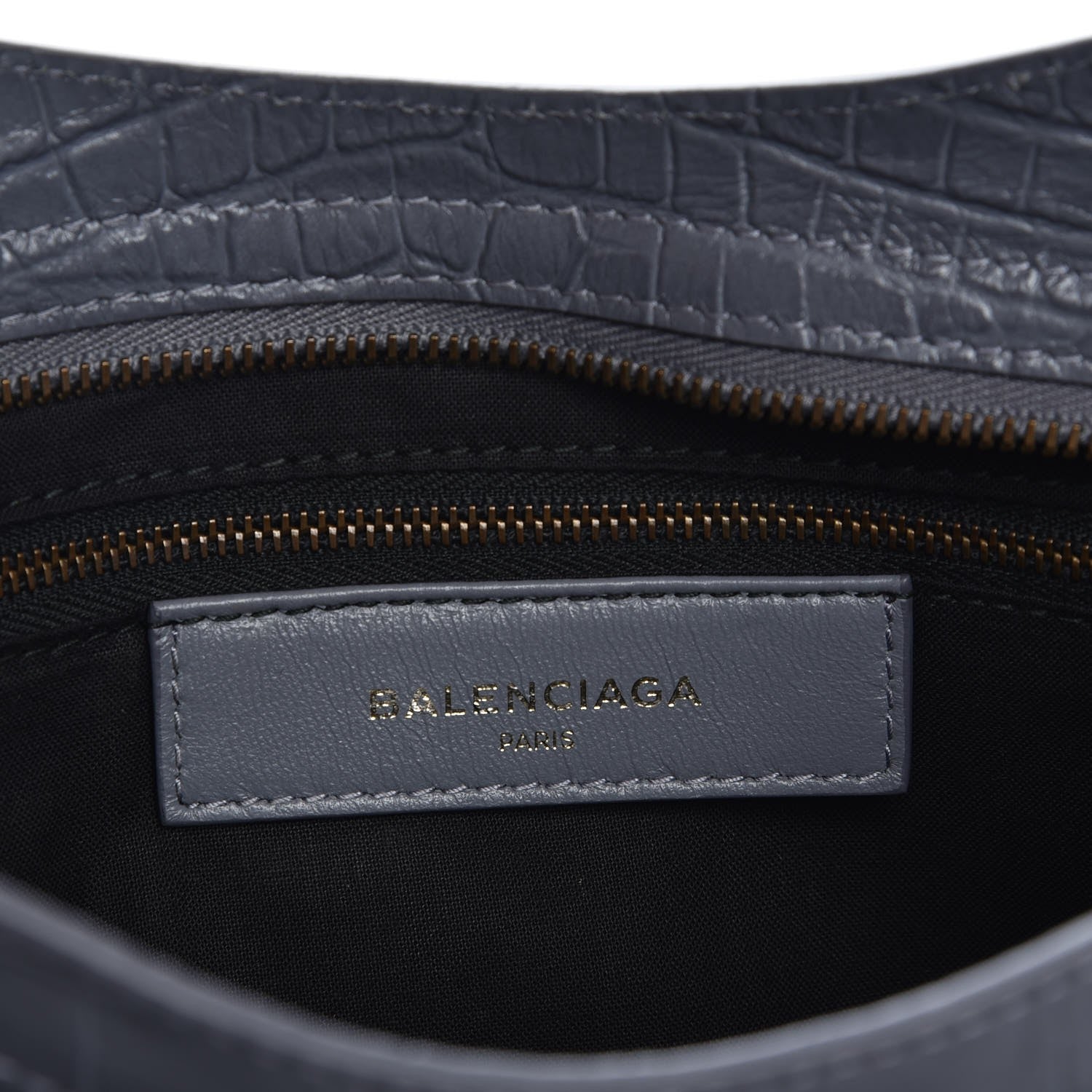 Balenciaga Calfskin Crocodile Embossed Classic Hardware City Gris Beton 7 of 8