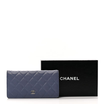 Chanel Lambskin Quilted Yen Wallet Blue 10 of 10