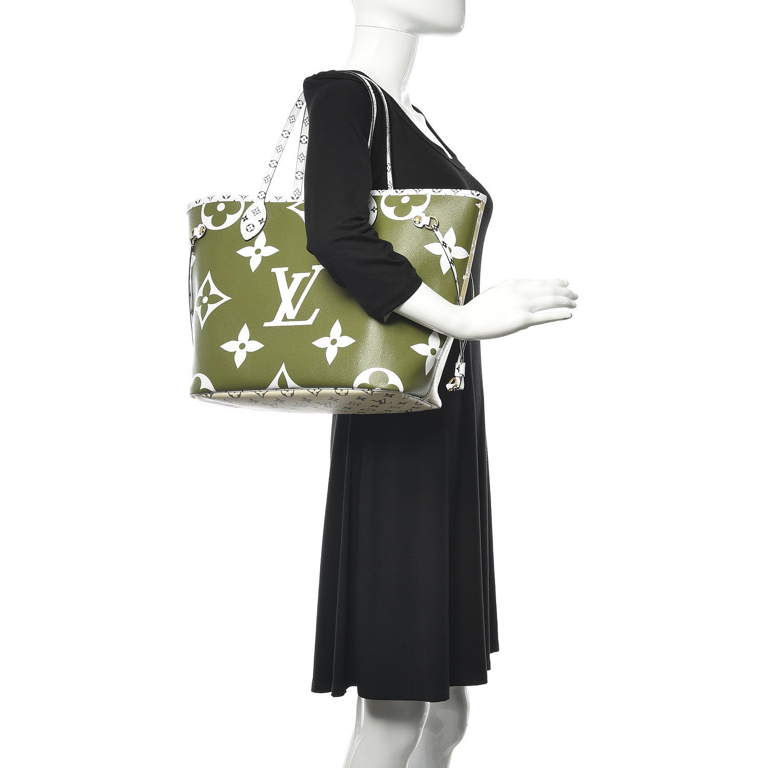 Louis Vuitton Monogram Giant Neverfull MM Kaki 2 of 15