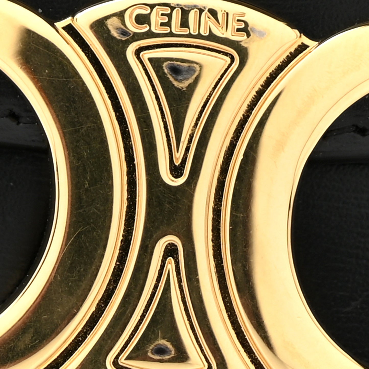 Shiny Calfskin Triomphe Mini Besace Clea Black