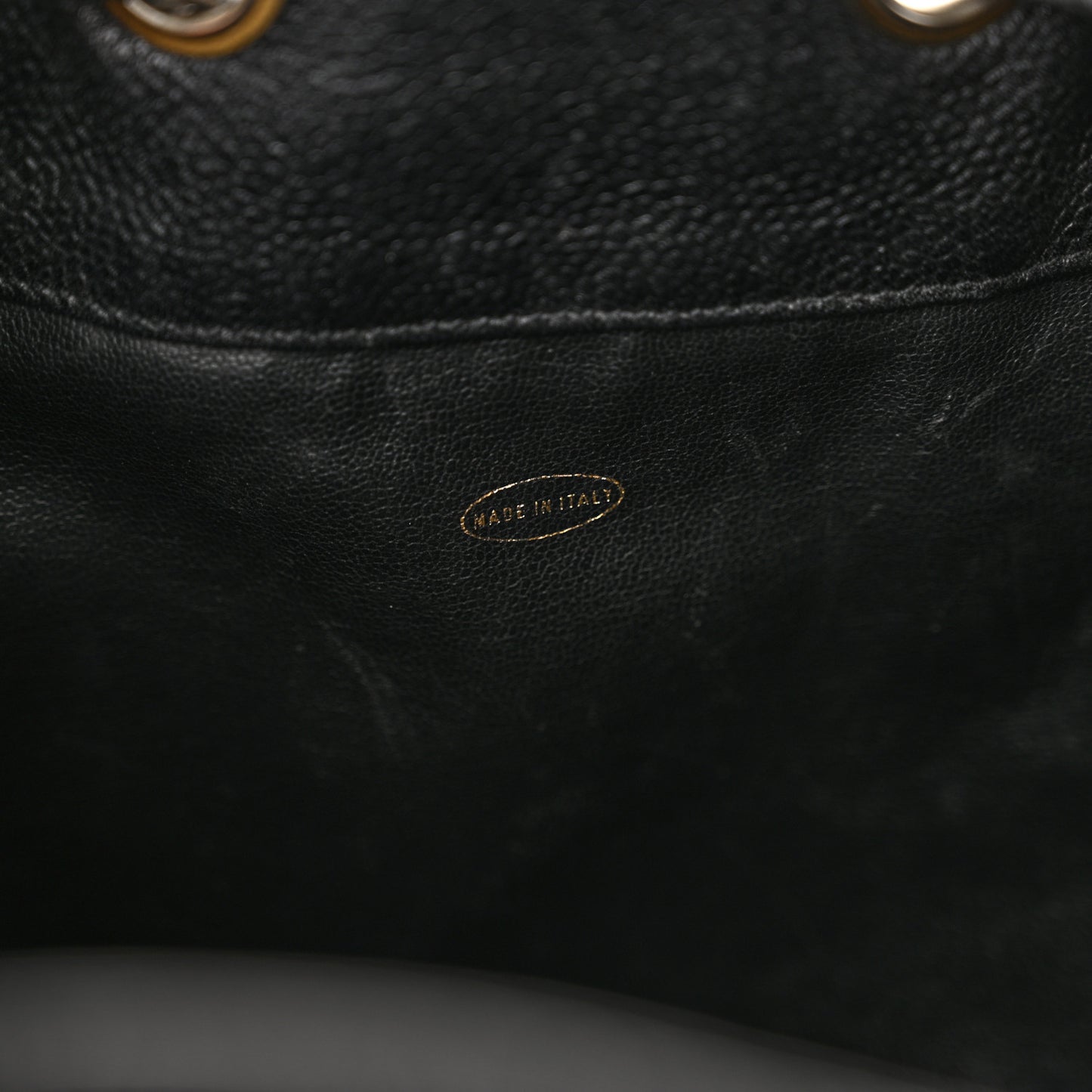 Caviar CC Drawstring Shoulder Bag Black