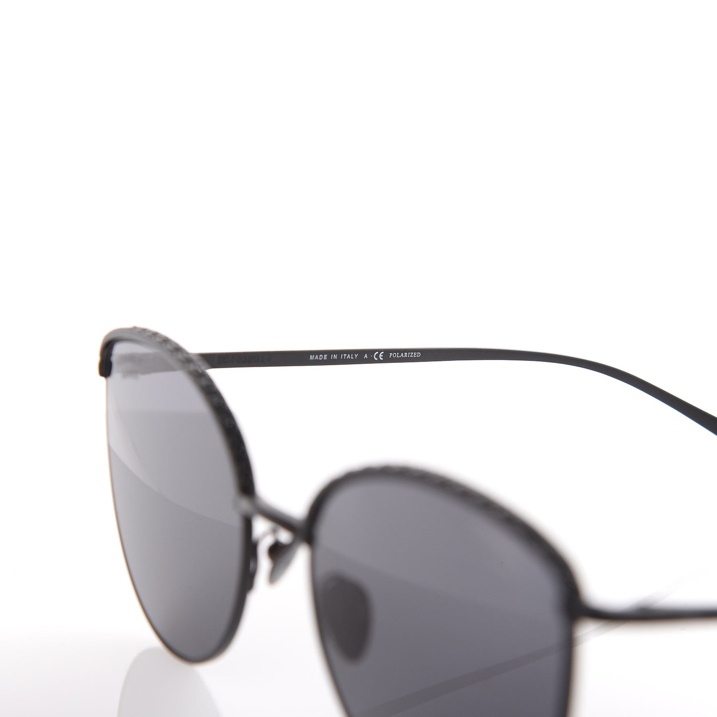 Metal Crystal Polarized Sunglasses 4258-B Black