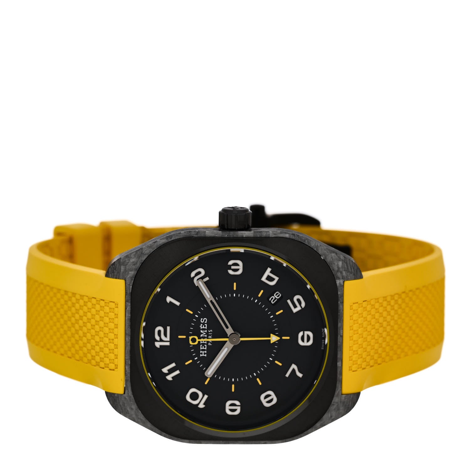 Hermes Glass Fiber Ceramic Rubber 39mm H08 Automatic Watch Yellow 2 of 5