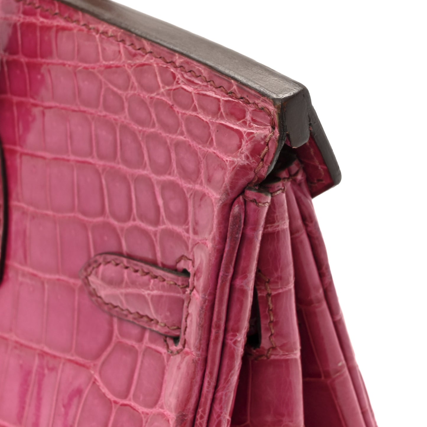 Shiny Niloticus Crocodile Birkin 25 Rose Scheherazade