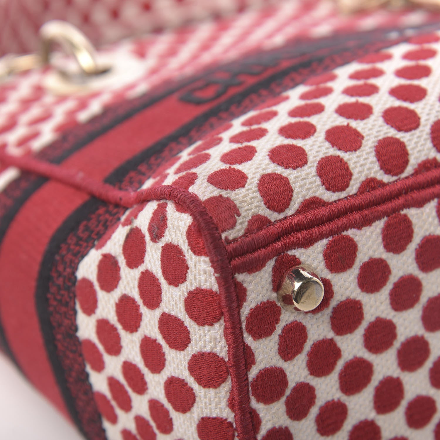 Christian Dior Canvas Medium DiorAmour Dots Lady D-Lite Red 13 of 16