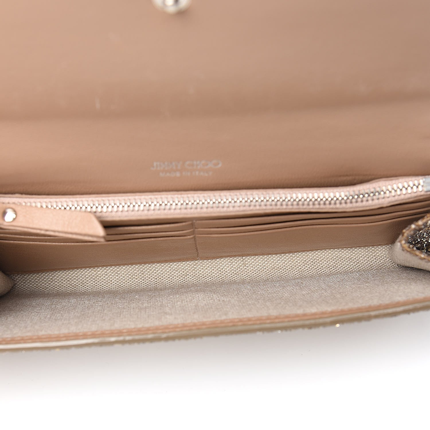 Jimmy Choo Glitter Milla Wallet on Chain Gold 5 of 10