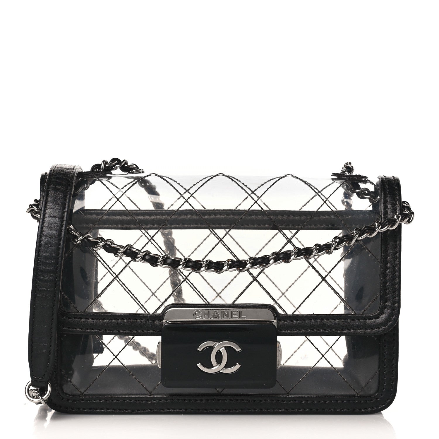 Chanel PVC Lambskin Quilted Mini Beauty Lock Flap Black 1 of 13