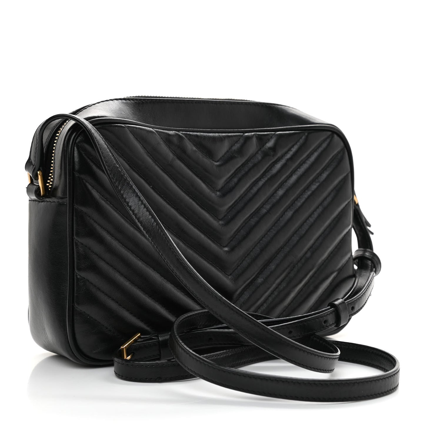 Calfskin Matelasse Monogram Lou Camera Bag Black