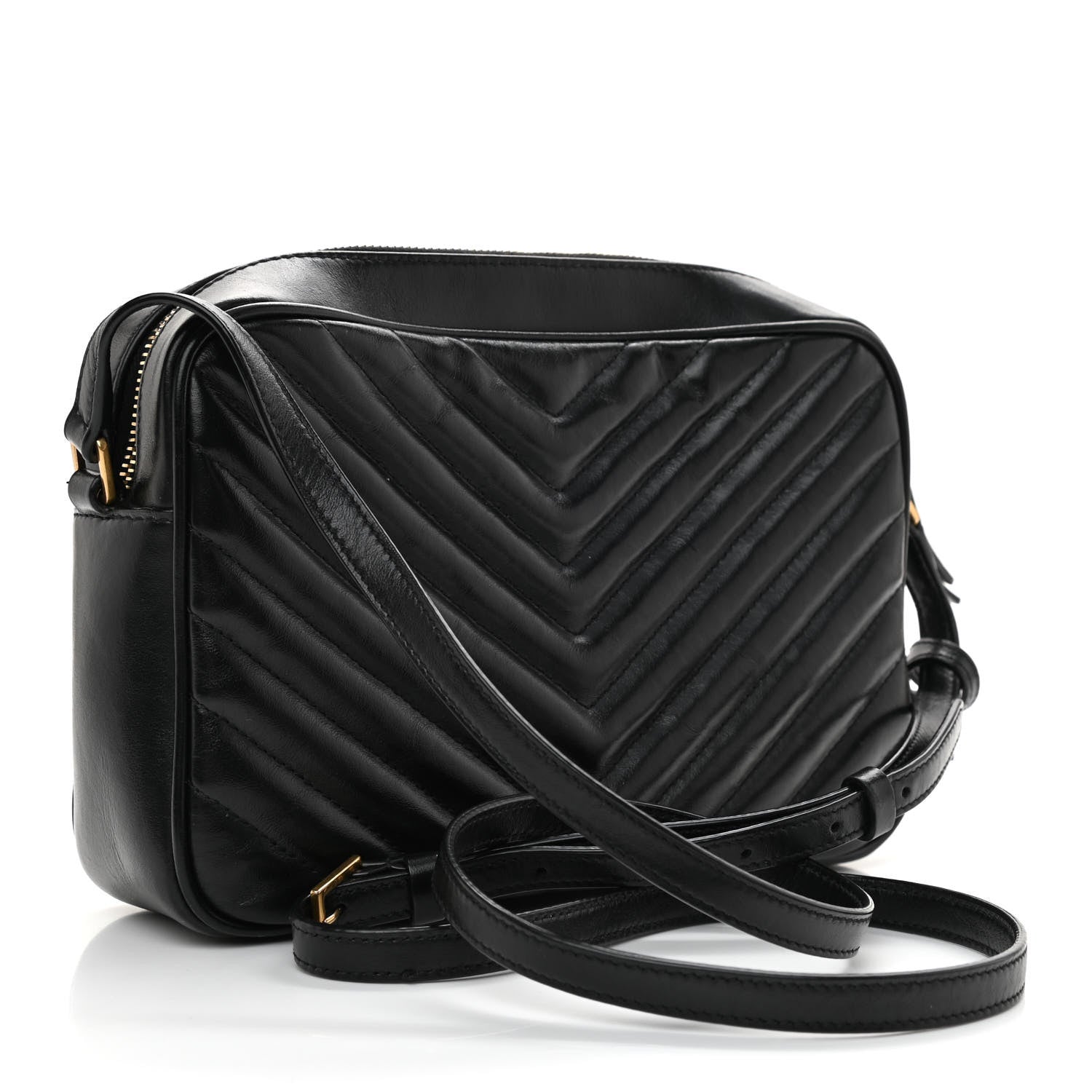 Saint Laurent Calfskin Matelasse Monogram Lou Camera Bag Black 3 of 9