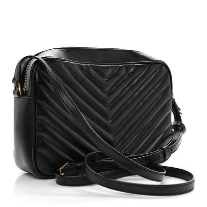 Saint Laurent Calfskin Matelasse Monogram Lou Camera Bag Black 3 of 9