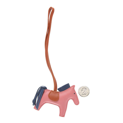 Hermes Milo Lambskin Grigri Rodeo Bag Charm PM Rose Azalee Cornaline Bleu De Malte 2 of 4