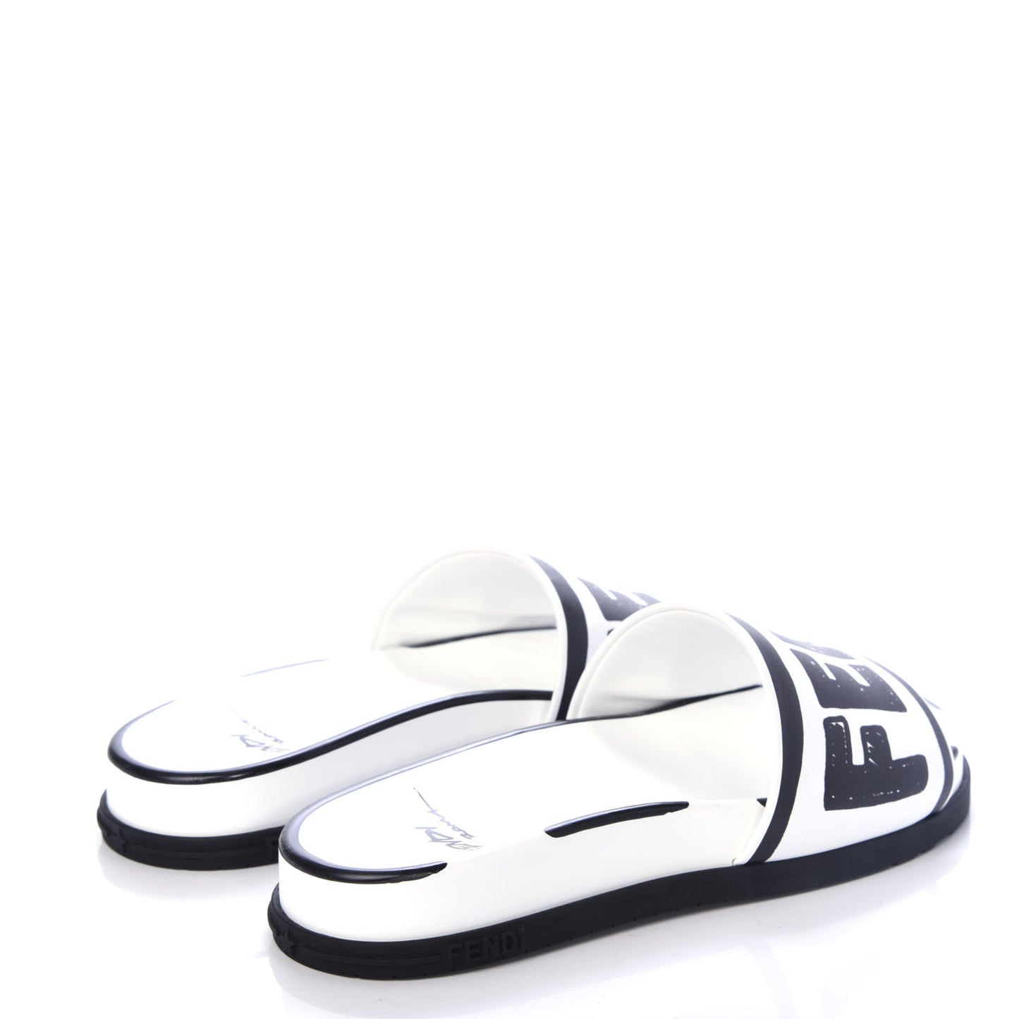 X JOSHUA VIDES Roma Calfskin Fussbetts Slide Sandals 35 Snow White Black