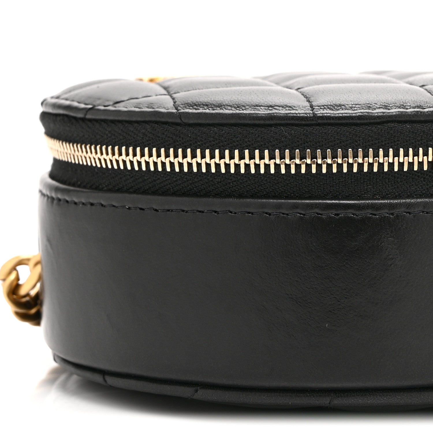 Chanel Lambskin Quilted Pillow Crush Round Clutch With Chain Black 9 of 10