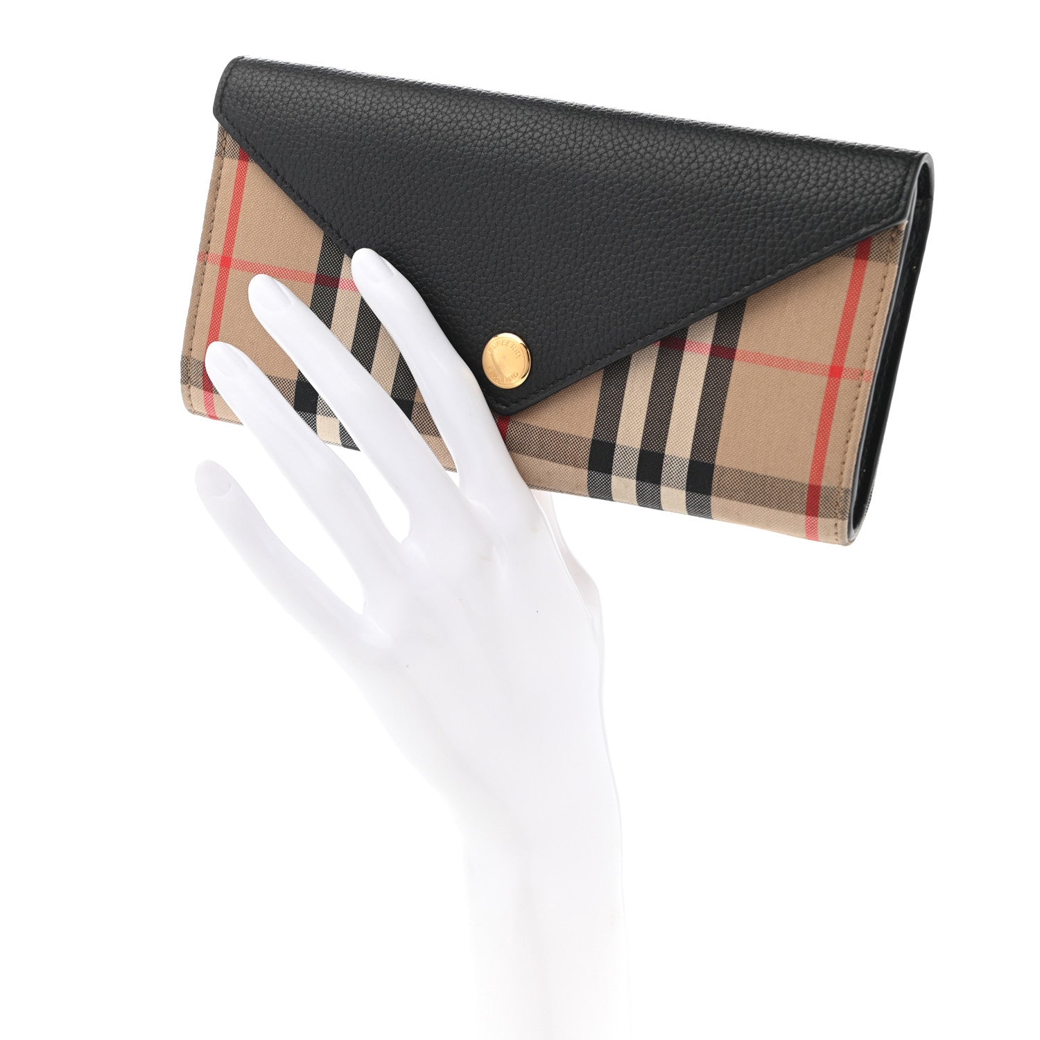 Burberry Vintage Check Grain Calfskin Halton Wallet Black 2 of 11