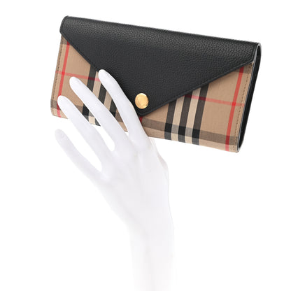 Burberry Vintage Check Grain Calfskin Halton Wallet Black 2 of 11