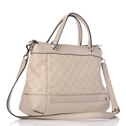 Gucci Guccissima Mayfair Top Handle Satchel Off White 3 of 11
