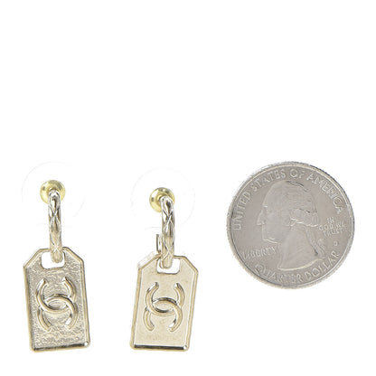 Chanel CC Tag Drop Earrings Gold 2 of 5