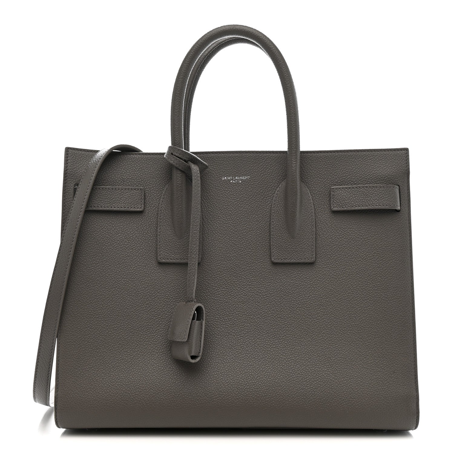 Saint Laurent Grained Calfskin Small Sac De Jour Fog 1 of 19