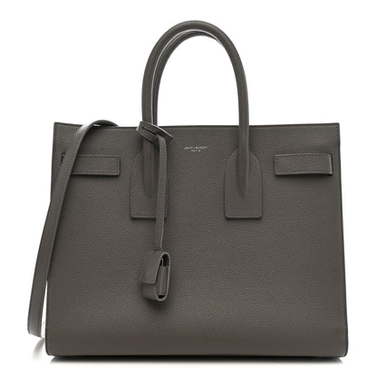 Saint Laurent Grained Calfskin Small Sac De Jour Fog 1 of 19