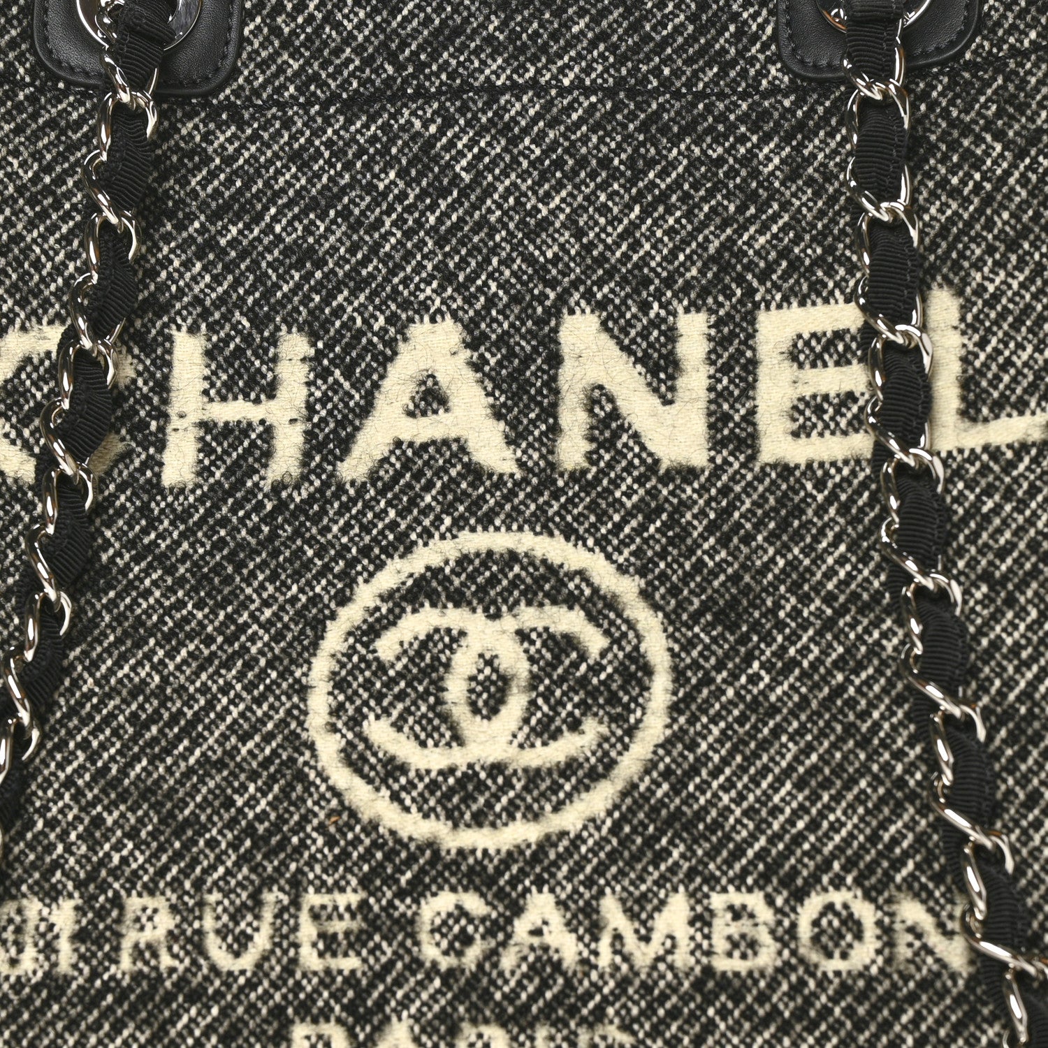 Chanel Mixed Fibers Calfskin Medium Deauville Tote Black 8 of 10