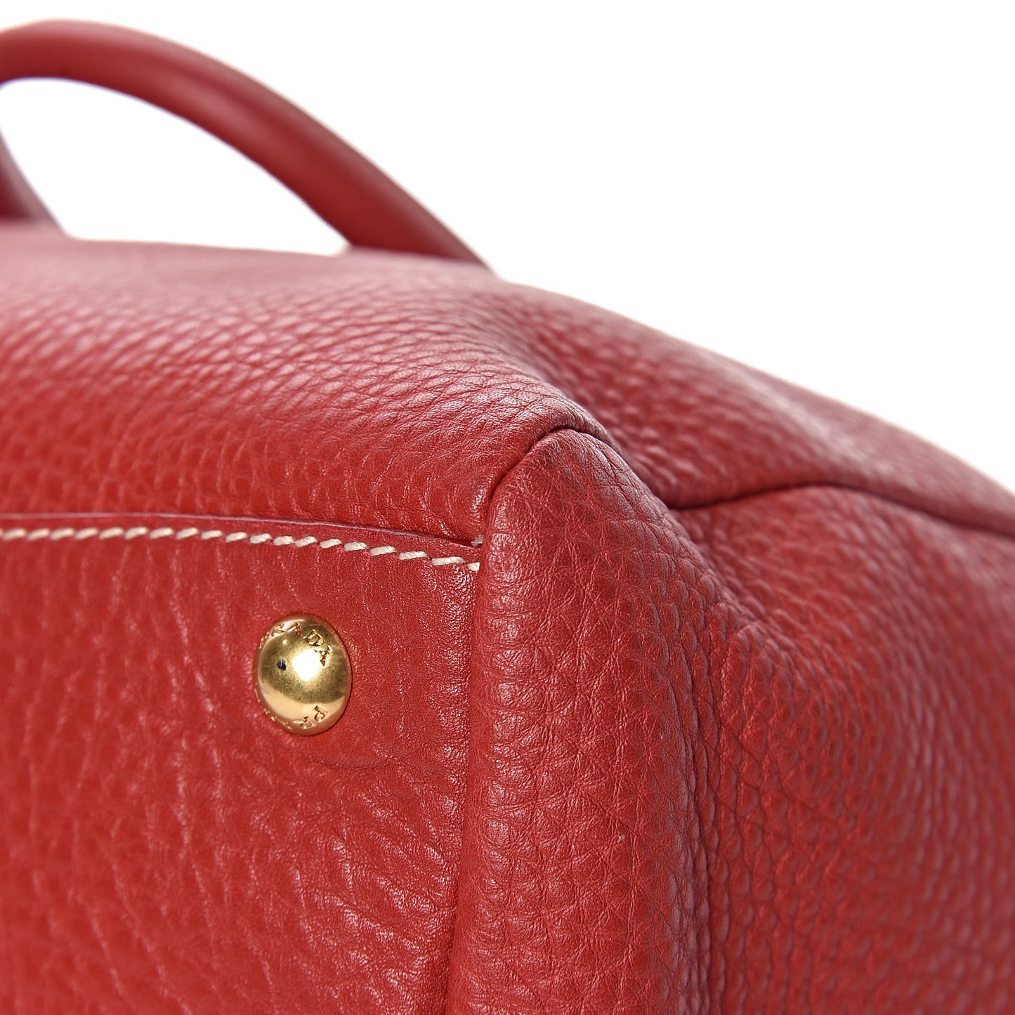Vitello Daino Top Handle Shoulder Bag Rosso