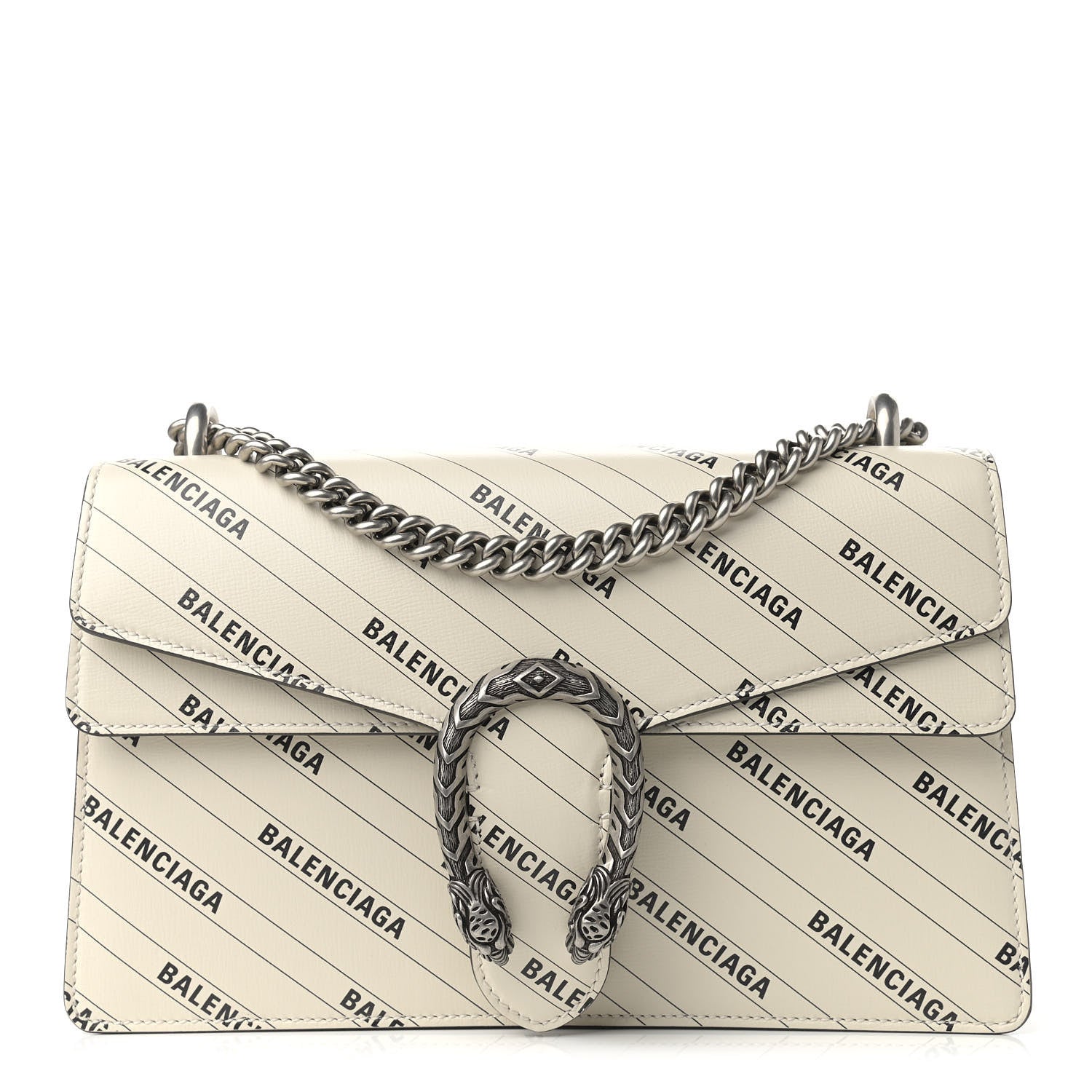 Gucci X BALENCIAGA Calfskin Logo Print Small Dionysus Shoulder Bag White 1 of 8