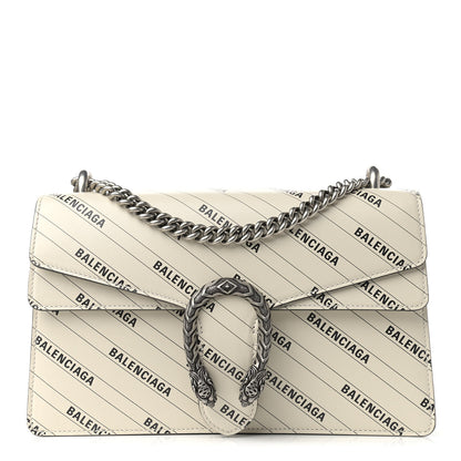 Gucci X BALENCIAGA Calfskin Logo Print Small Dionysus Shoulder Bag White 1 of 8