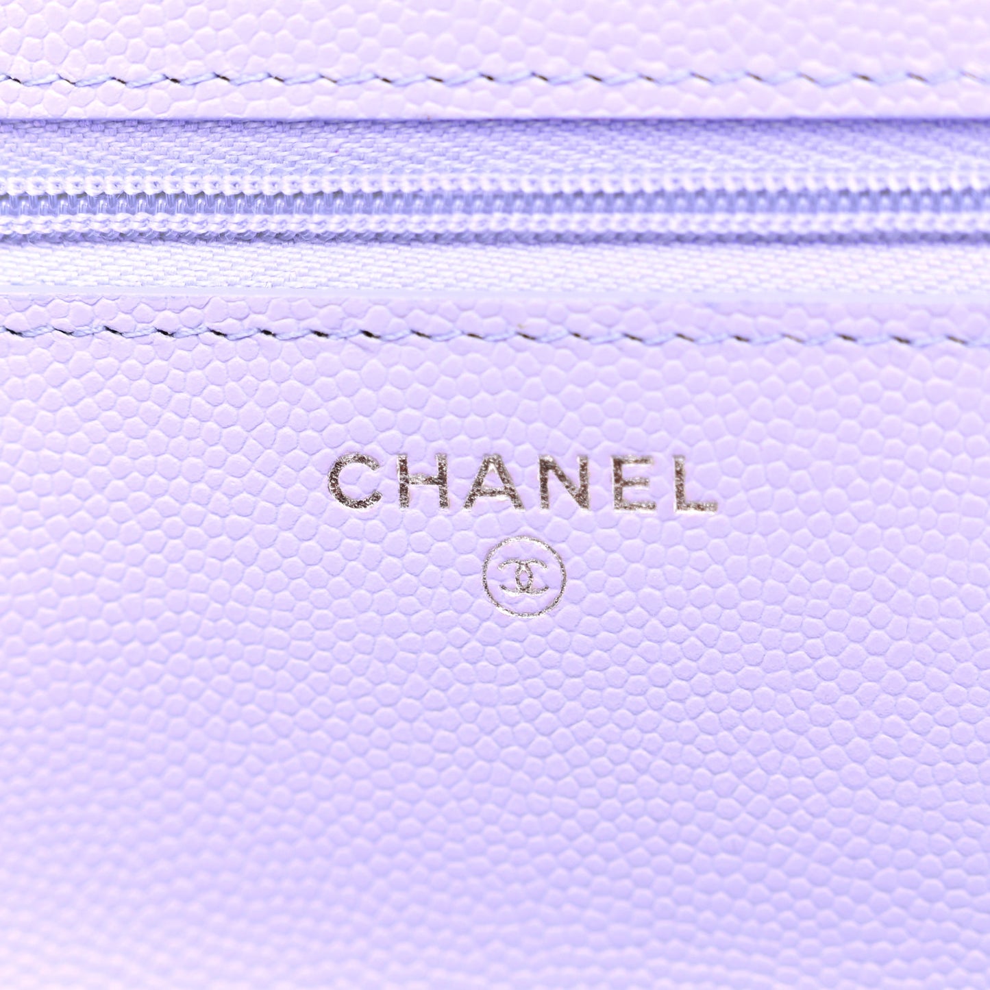 Caviar Quilted Wallet on Chain WOC Light Purple