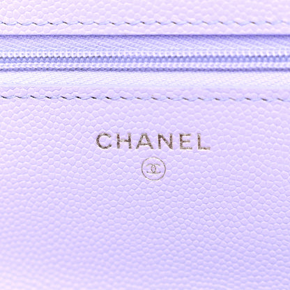 Chanel Caviar Quilted Wallet on Chain WOC Light Purple 6 of 12
