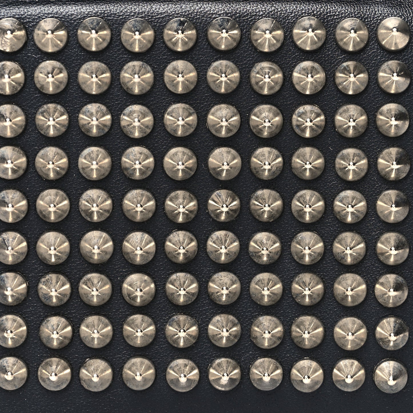 Calfskin Spiked Bi-Fold Wallet Black