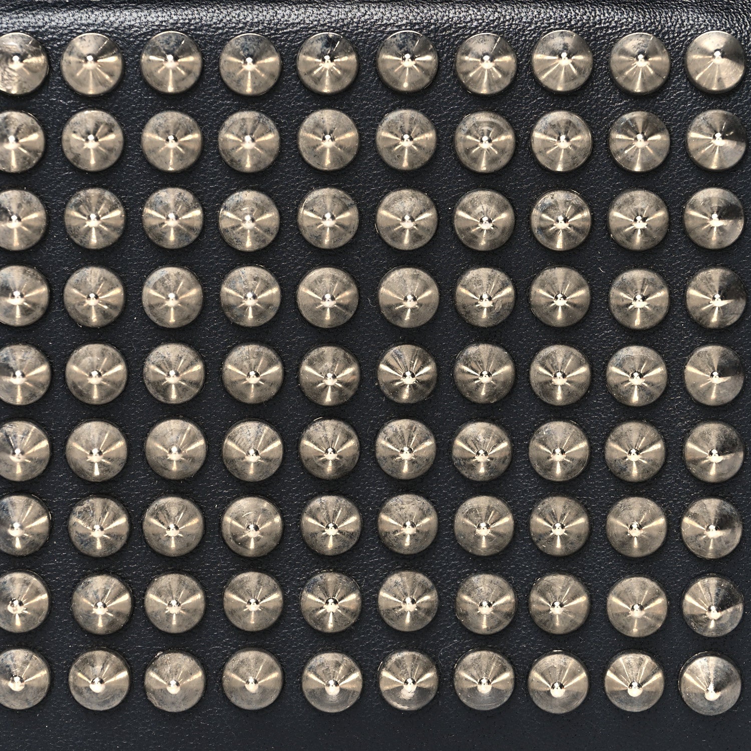 Christian Louboutin Calfskin Spiked Bi-Fold Wallet Black 9 of 11