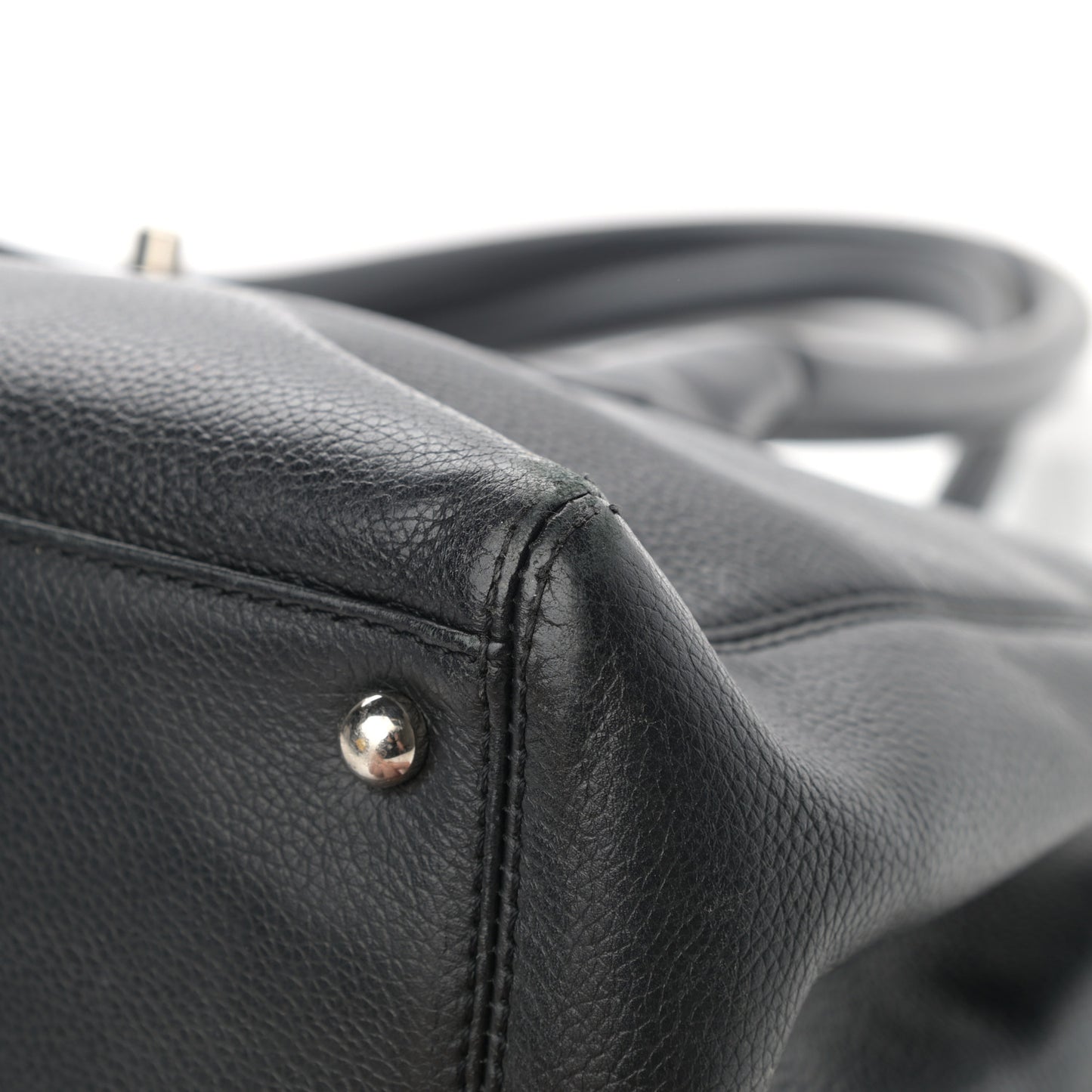 Calfskin Small Cerf Executive Shopper Tote Black