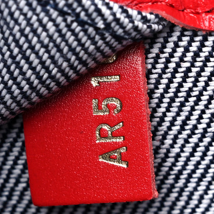 Louis Vuitton Denim Damier Monogram Patchwork Neverfull Blue Rouge 10 of 15