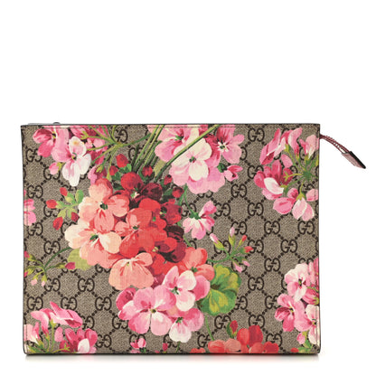 Gucci GG Supreme Monogram Blooms Large Cosmetic Case Beige Multicolor Dry Rose 1 of 10