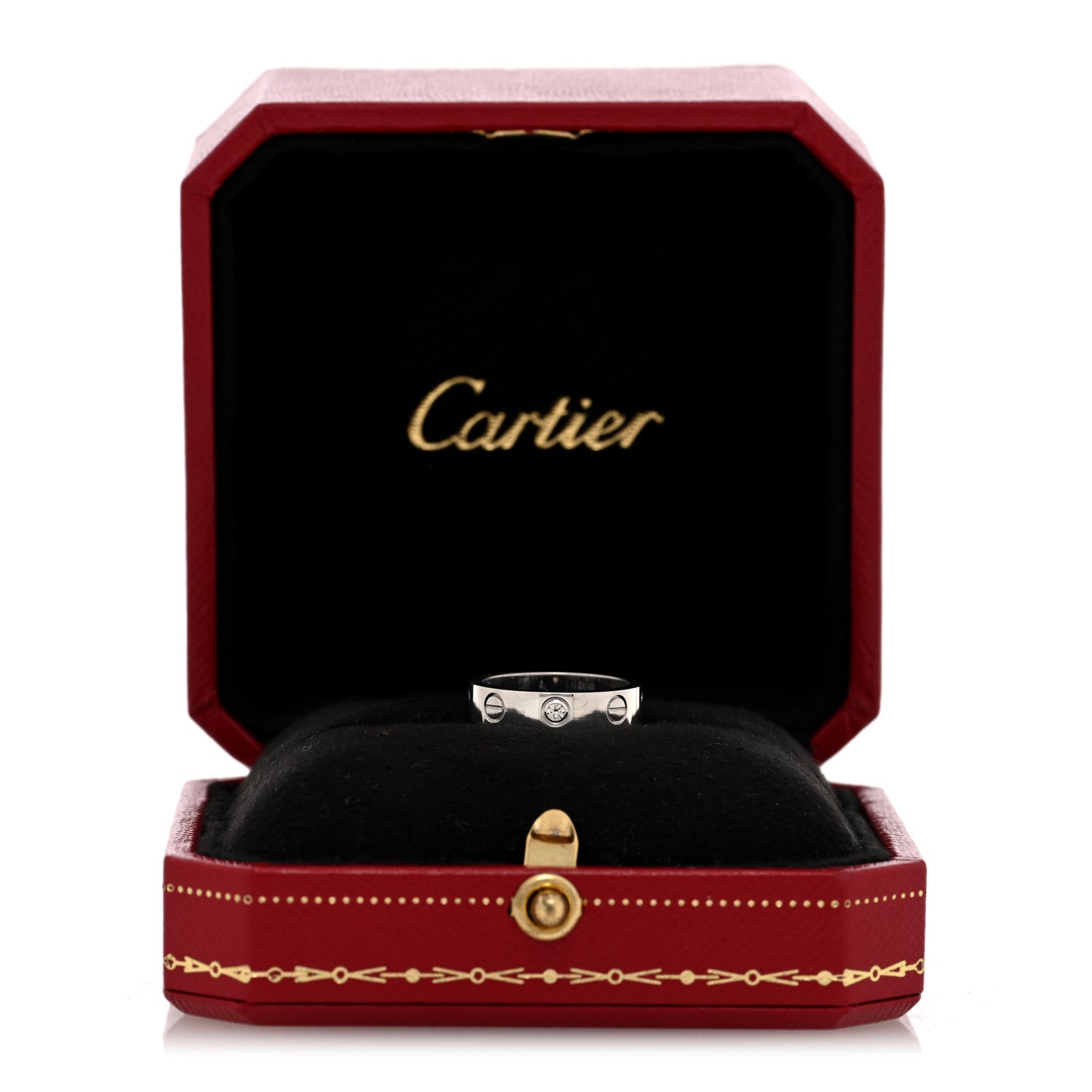 Cartier 18K White Gold Diamond 4mm LOVE Wedding Band Ring 47 4 5 of 5