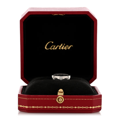 Cartier 18K White Gold Diamond 4mm LOVE Wedding Band Ring 47 4 5 of 5