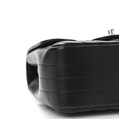 Chanel Lambskin Chevron Quilted Mini Square Flap Black 10 of 12
