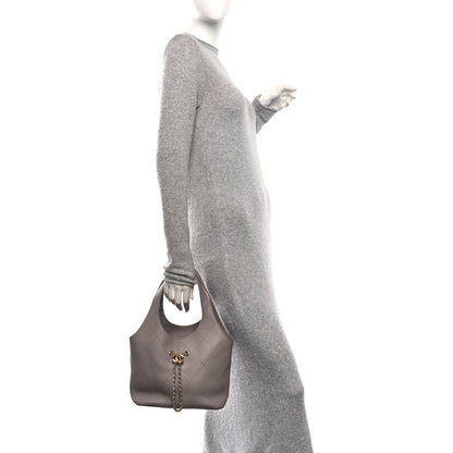 Chanel Calfskin Quilted Shopping Bag Dark Grey 2 of 10