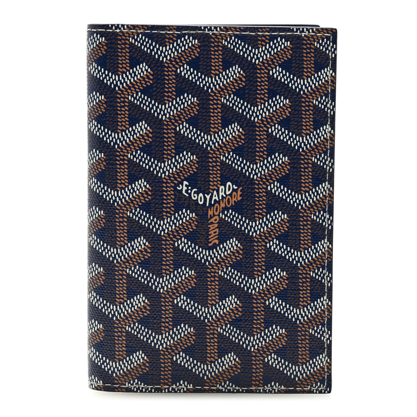 Goyardine Grenelle Passport Wallet Navy