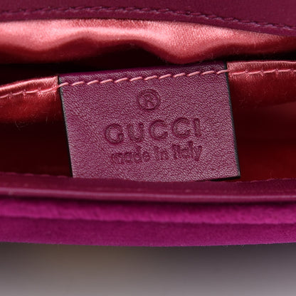 Gucci Velvet Matelasse Mini GG Marmont Shoulder Bag Fuchsia Violet Cyclamen 6 of 10
