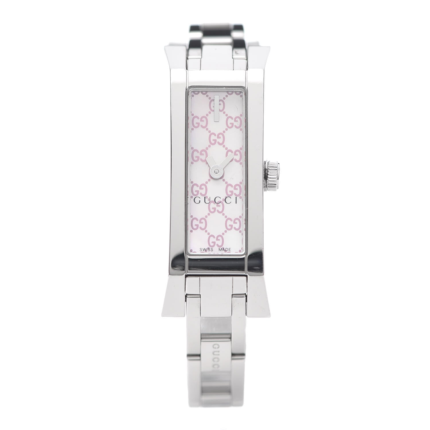 Gucci Stainless Steel Pink Mother of Pearl 14mm 110 G-Link Quartz Watch 1 of 7