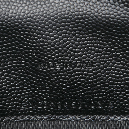 Saint Laurent Grain De Poudre Matelasse Chevron Monogram Envelope Chain Wallet Black 7 of 8