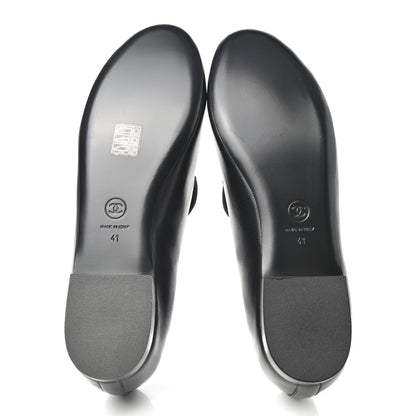 Chanel Lambskin CC Mocassin Loafers 41 Black 5 of 9