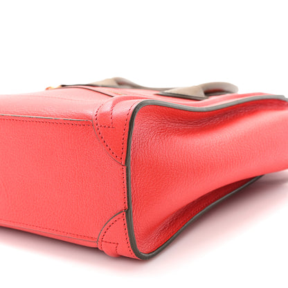 Celine Goatskin Nano Tri-Color Luggage Red 10 of 11