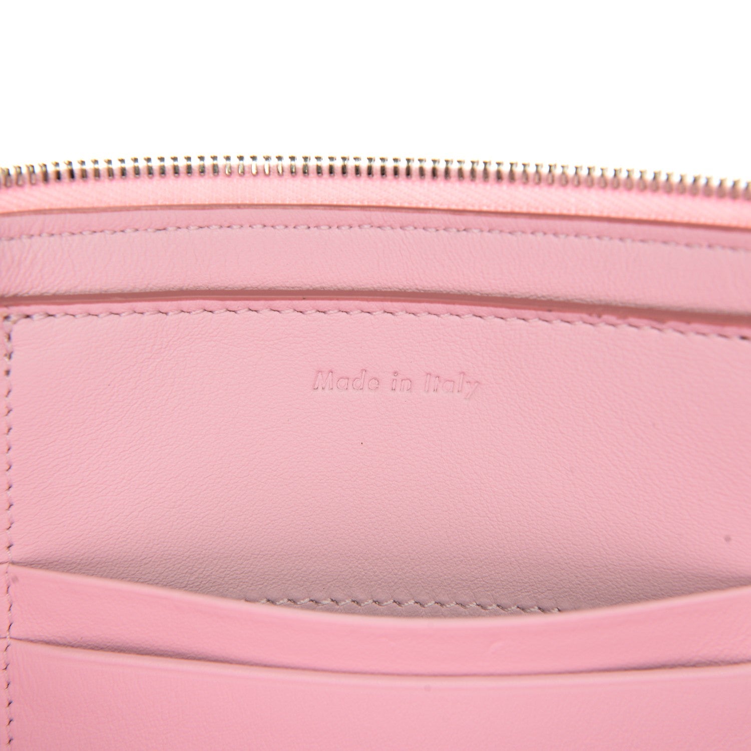 Celine Lambskin Bi-Color Solo Clutch Pouch Pale Pink Espresso 7 of 8